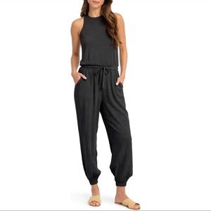 SPLENDID Women's Zinnia Drawstring Jogger Jumpsuit Sz S Lead (Washed Black) EUC